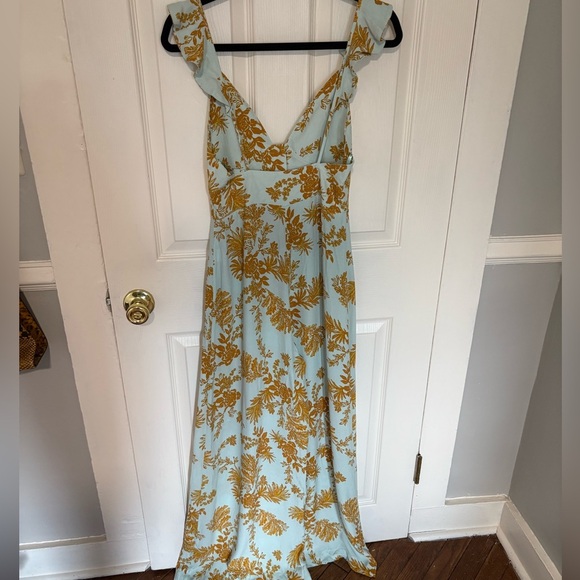 Free People Be The One Jumpsuit | Size 2 | Pale Blue-Green with Rust Floral - Picture 11 of 14